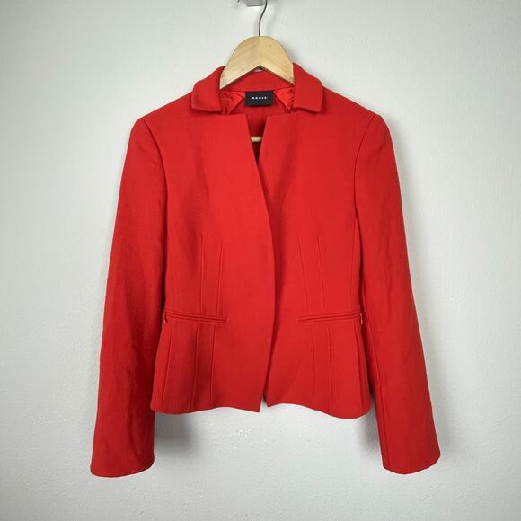 Akris Red Virgin Wool Blazer Size‎ 4 – Schurwolle Minimalist Old Money Style - Picture 6 of 10